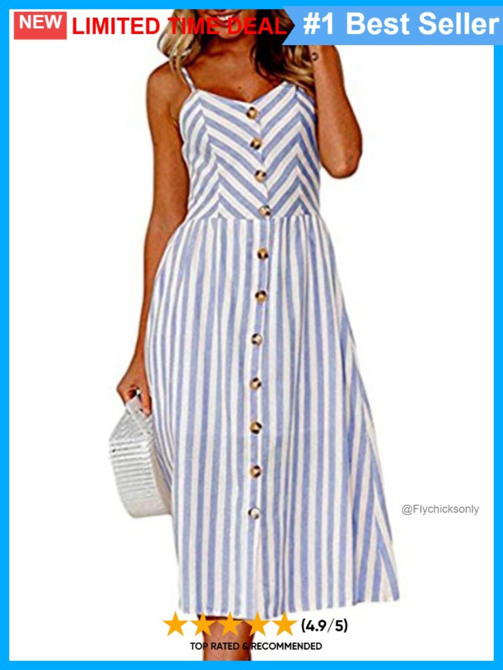 Floral Boho Spaghetti Strap Button Down Swing Midi Dress Polyester Spandex
